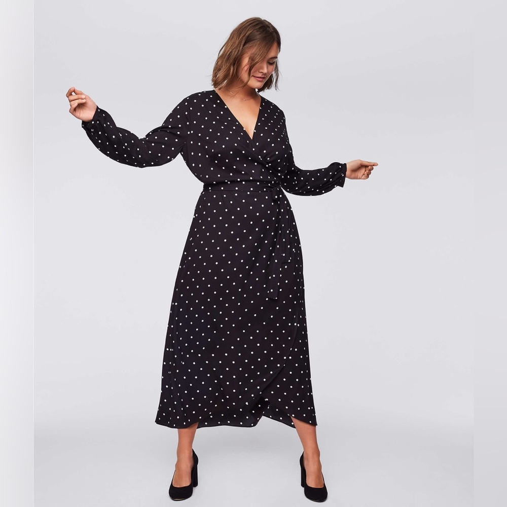 LOFT Polka Dot Wrap Dress